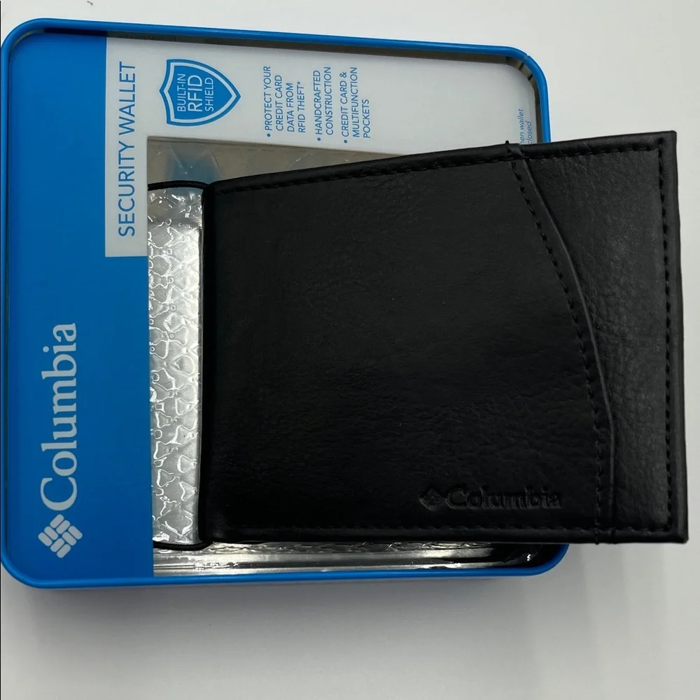 NWT Columbia Black RFID Security Wallet